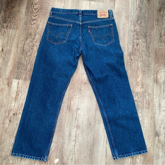 Levi's 505 Blue Straight Jeans Classic Fit - Picture 4 of 10